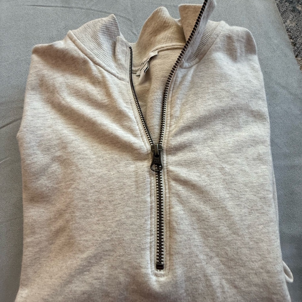Daily Ritual Oatmeal Quarter Zip - Picture 4 of 10
